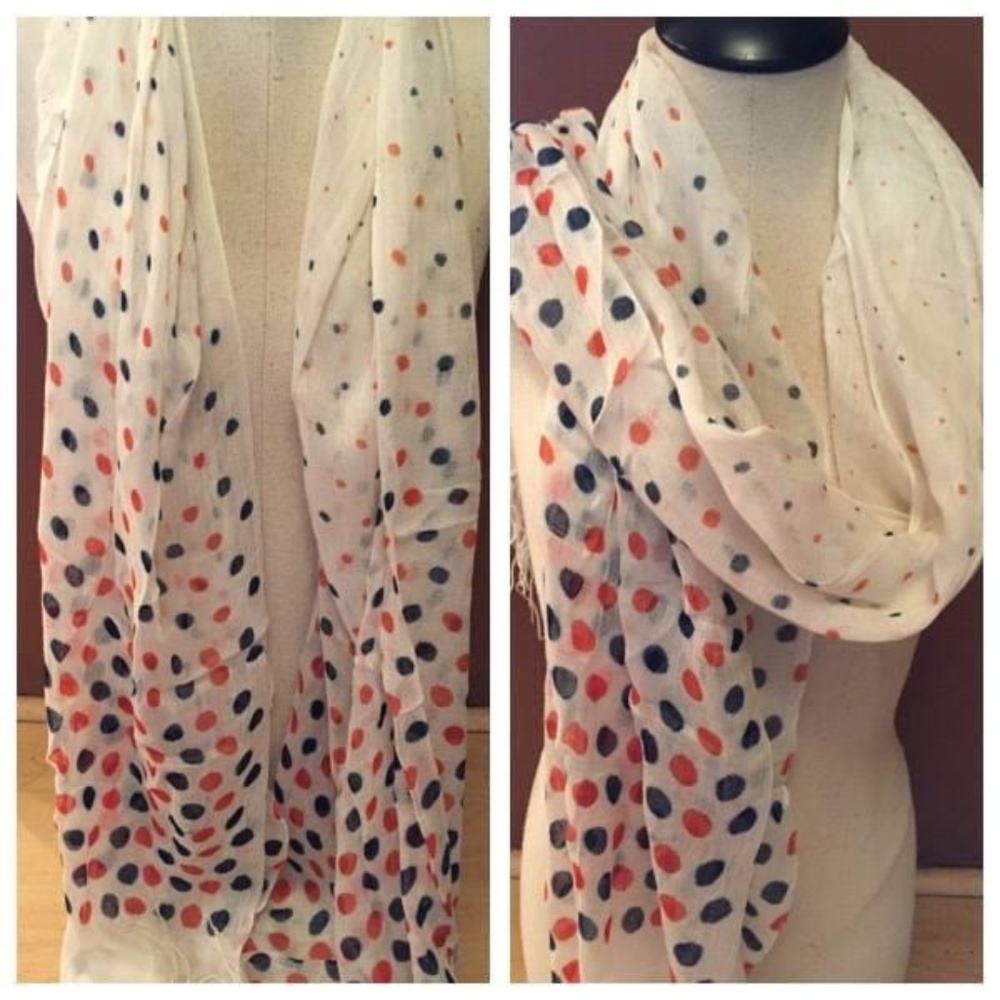 Tickled Pink Blue Orange White Scarf